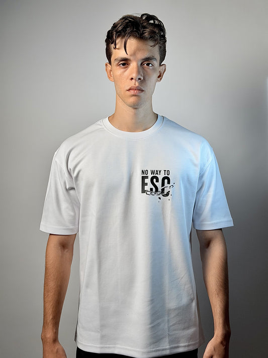 NO WAY TO ESC WHITE  T-SHIRT